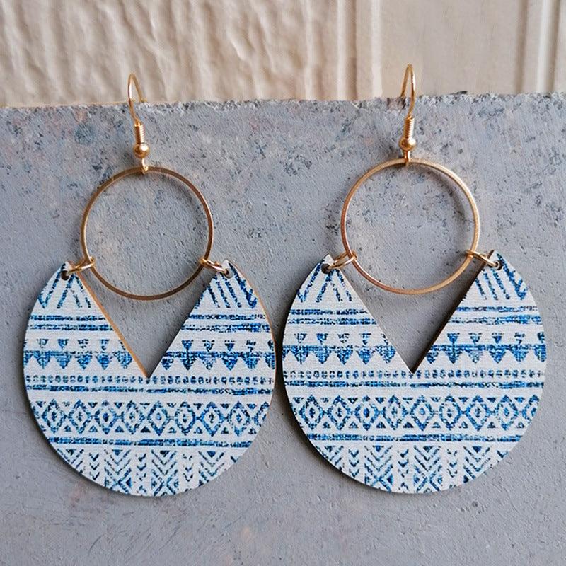 Ms.Pac-Man Shape Wooden Dangle Earrings Carauana Store