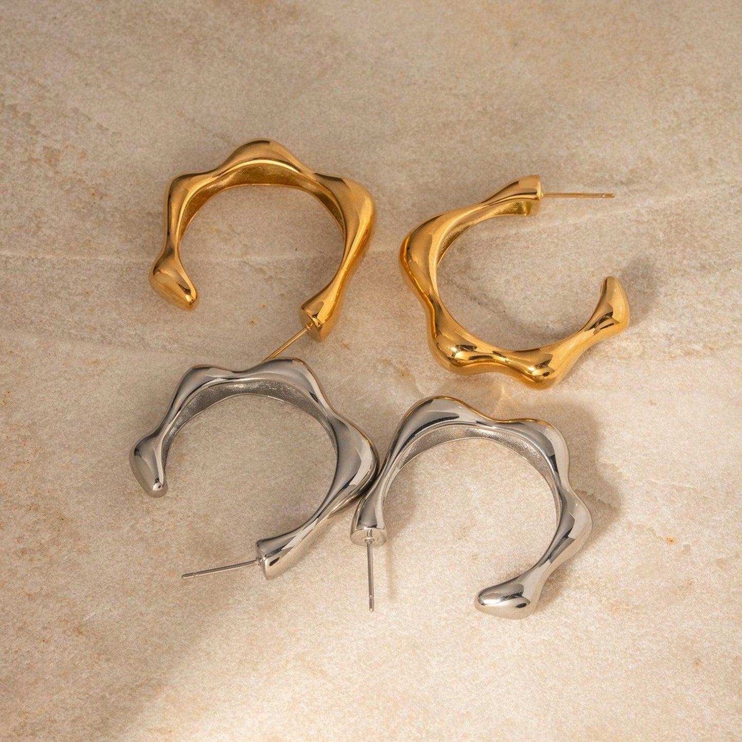 Stainless Steel C-Hoop Earrings Carauana Store