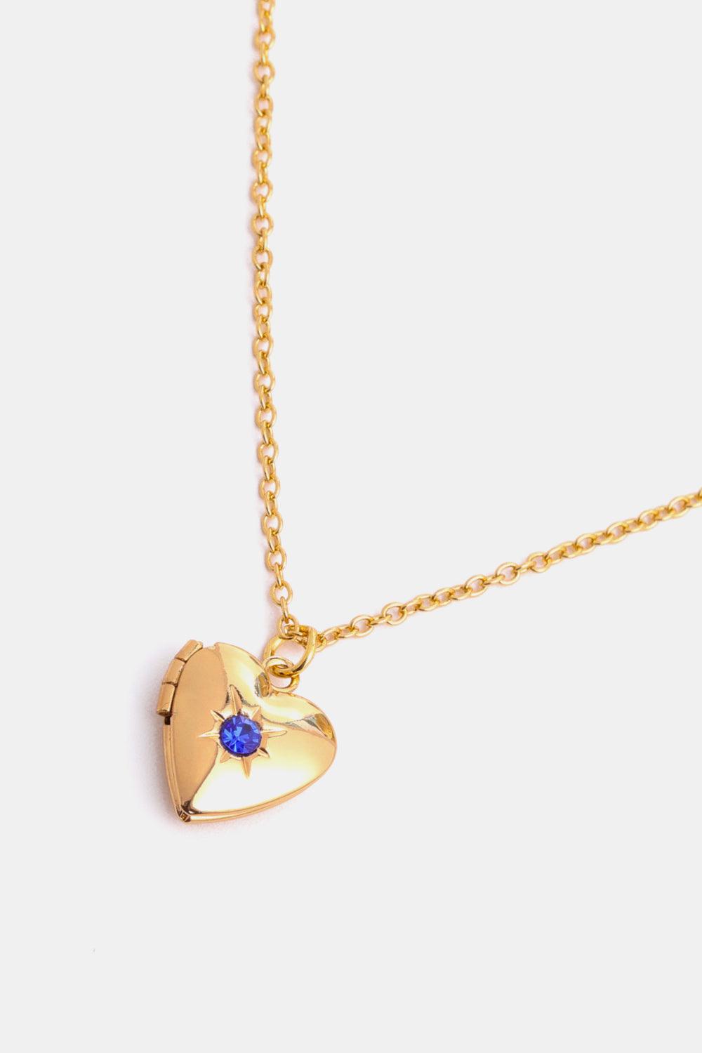 Zircon Heart Shape 14K Gold-Plated Pendant Necklace Carauana Store