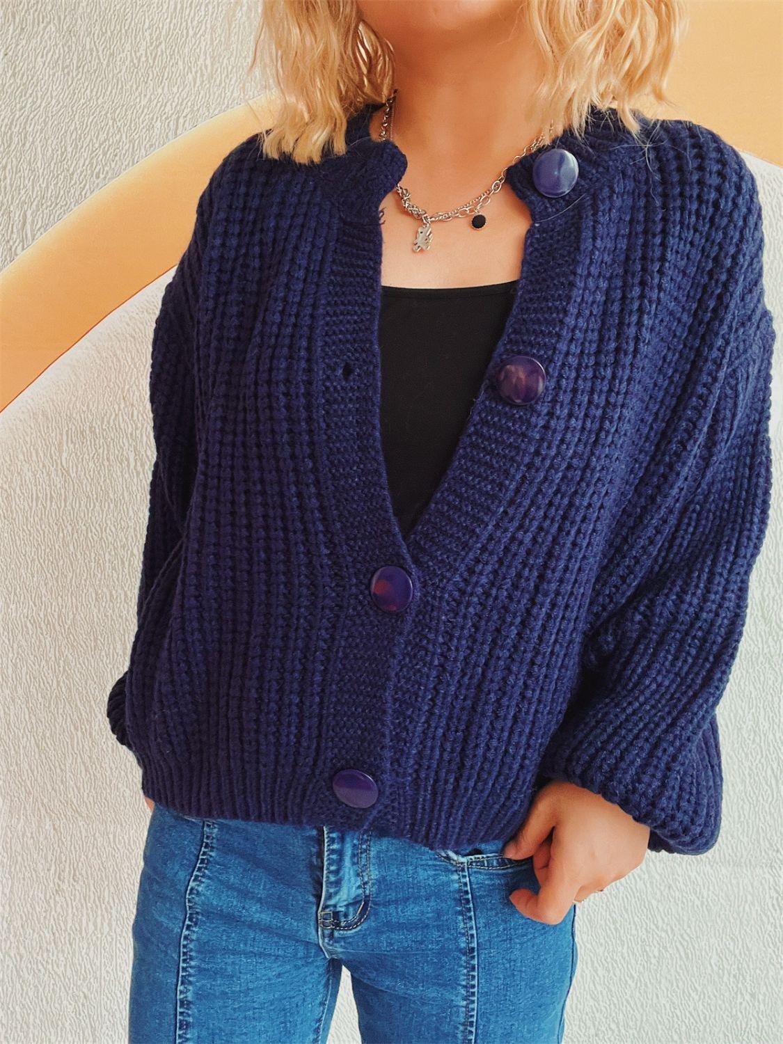 Button Up Long Sleeve Cardigan Carauana Store