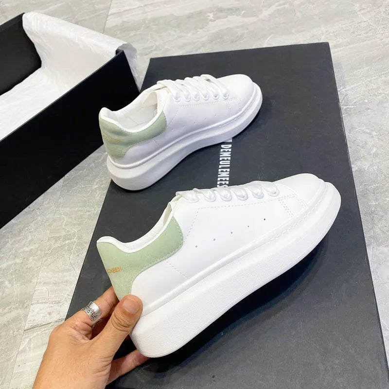 PU Leather Lace Up Round Toe Platform Sneakers Carauana Store