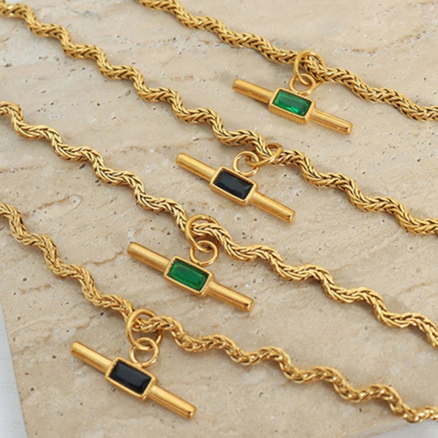 Stainless Steel Glass Cone Shaped Pendant Necklace Carauana Store