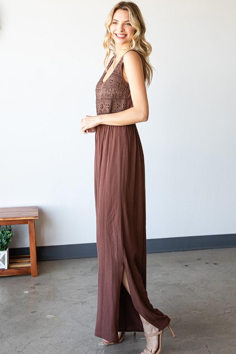 First Love Tie Back Sleeveless Slit Wide Leg Jumpsuit Carauana Store
