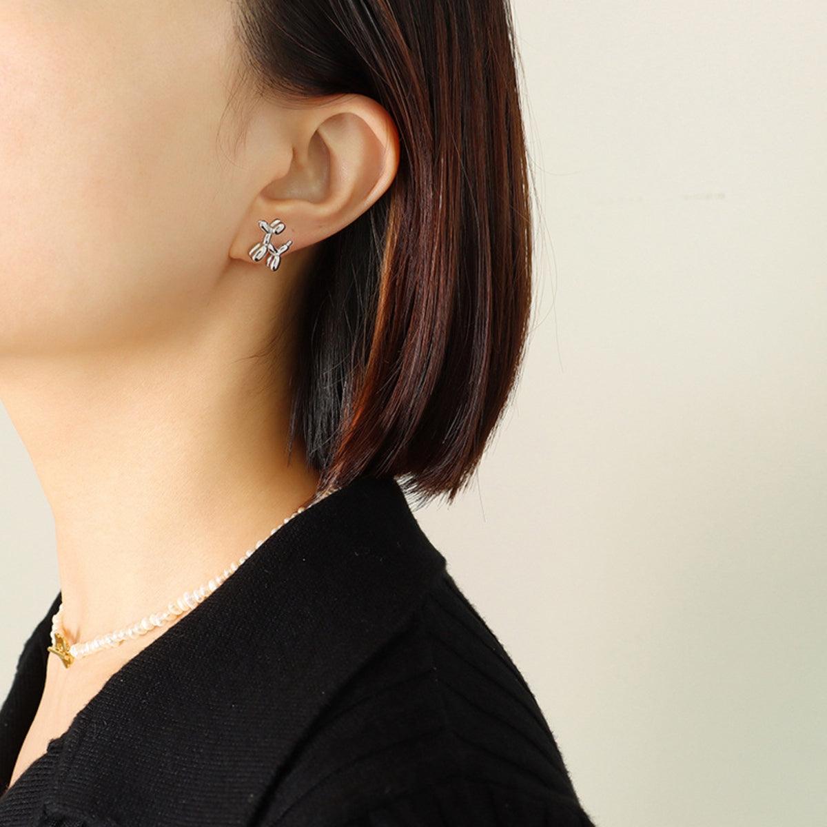 18K Gold-Plated Titanium Steel Puppy Shape Stud Earrings Carauana Store