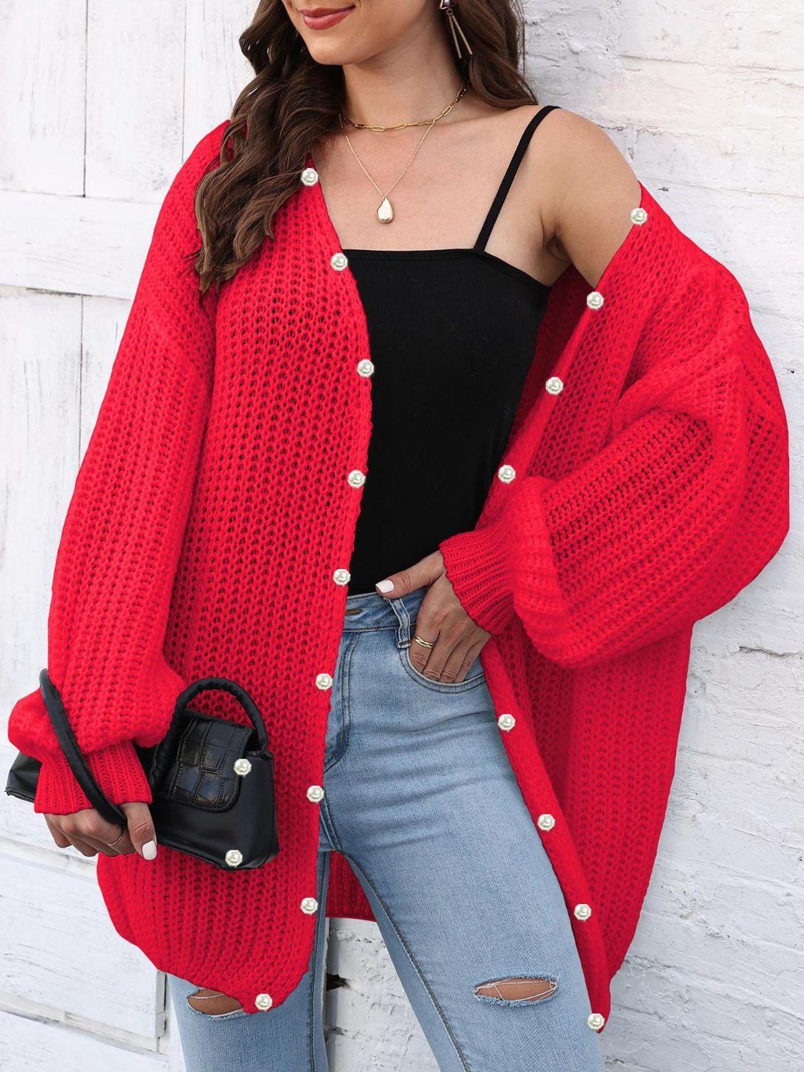 Open Front Long Sleeve Cardigan Carauana Store