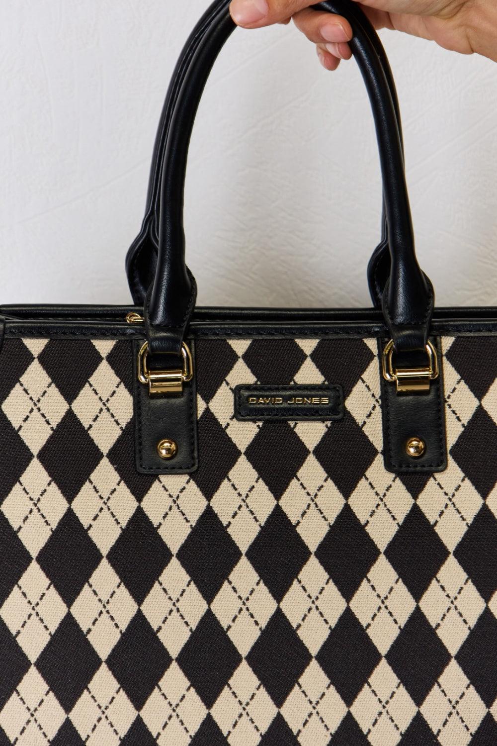 David Jones Argyle Pattern PU Leather Handbag Carauana Store