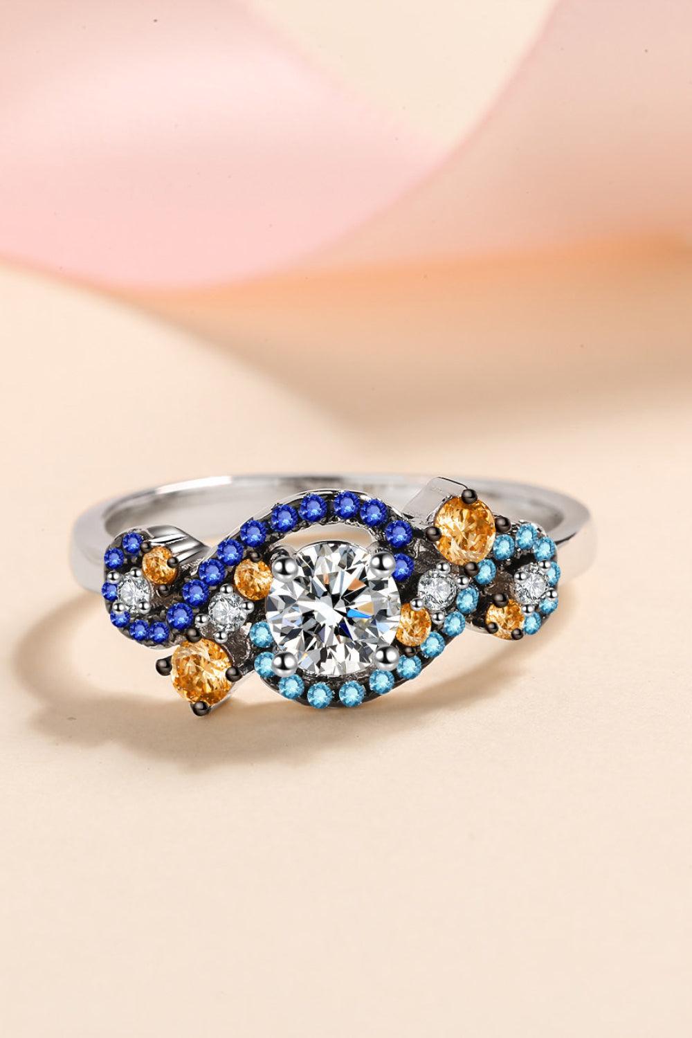 Moissanite Contrast 925 Sterling Silver Ring Carauana Store