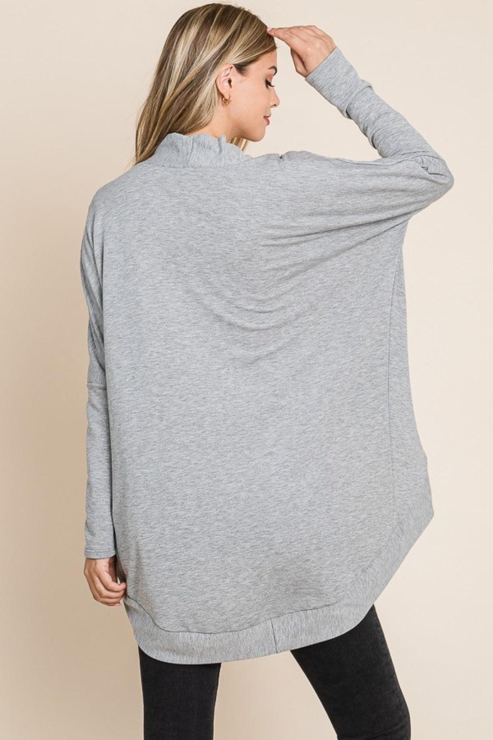 BOMBOM Open Front Long Sleeve Cocoon Cardigan Carauana Store