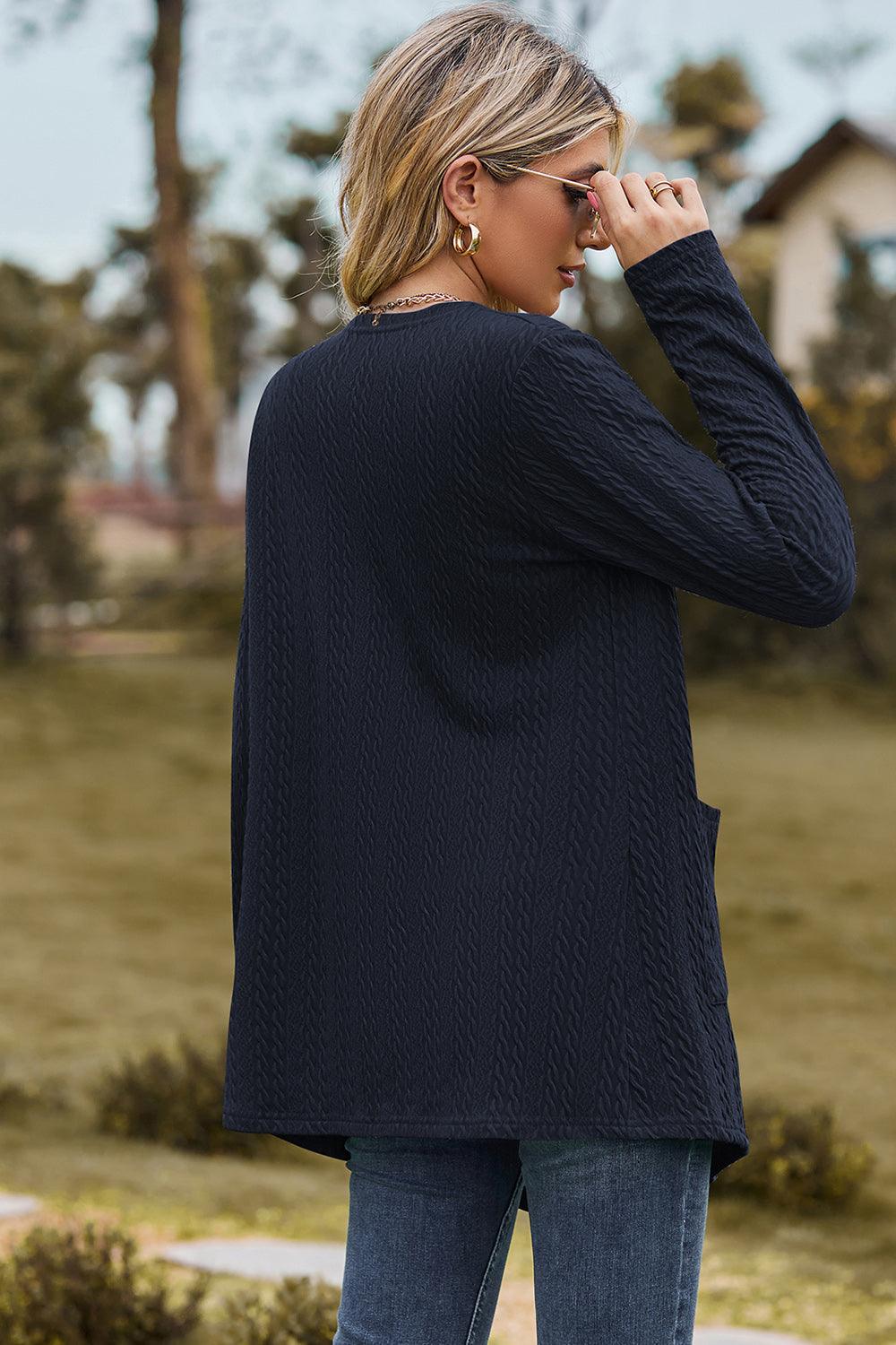 Open Front Long Sleeve Cardigan Carauana Store