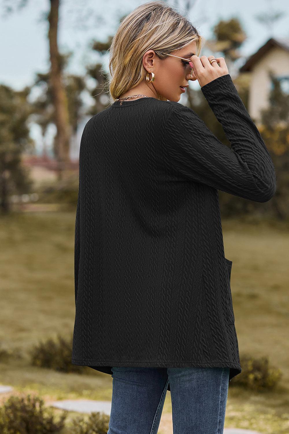 Open Front Long Sleeve Cardigan Carauana Store