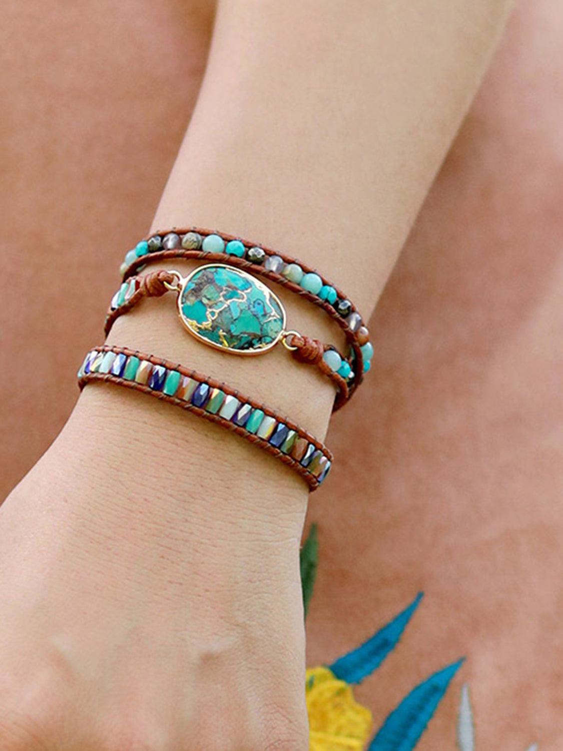 Triple-Layer Natural Stone Bracelet Carauana Store