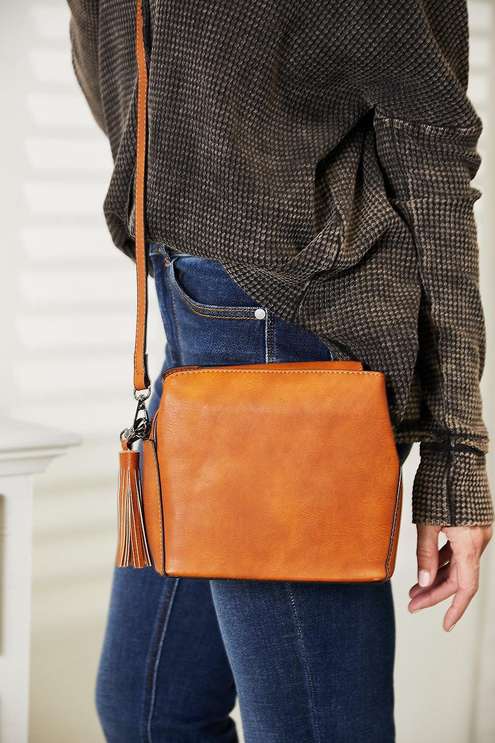 SHOMICO PU Leather Crossbody Bag with Tassel Carauana Store