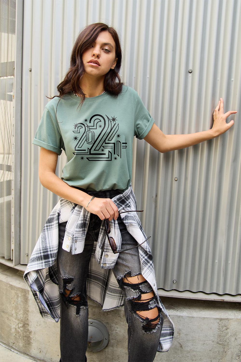 Simply Love Full Size 2024 Round Neck Short Sleeve T-Shirt Carauana Store
