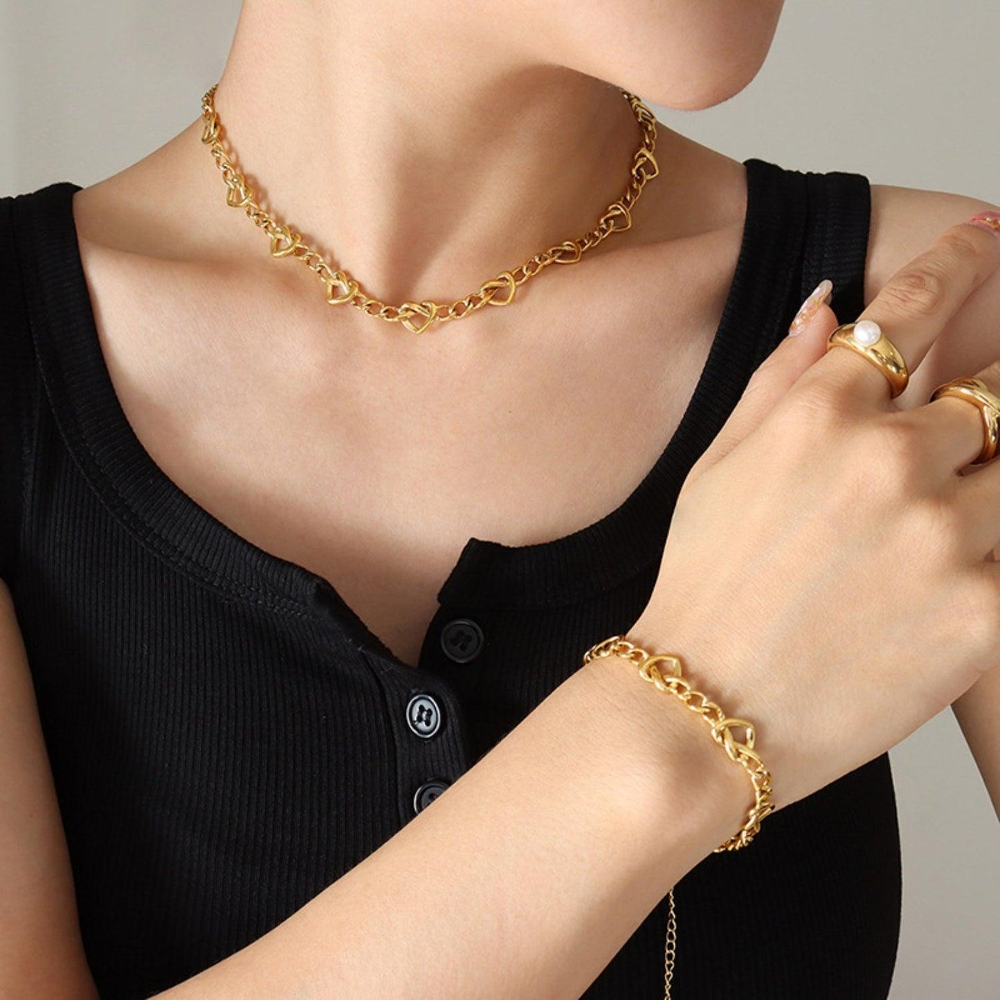 Brass Titanium Steel Necklace Carauana Store