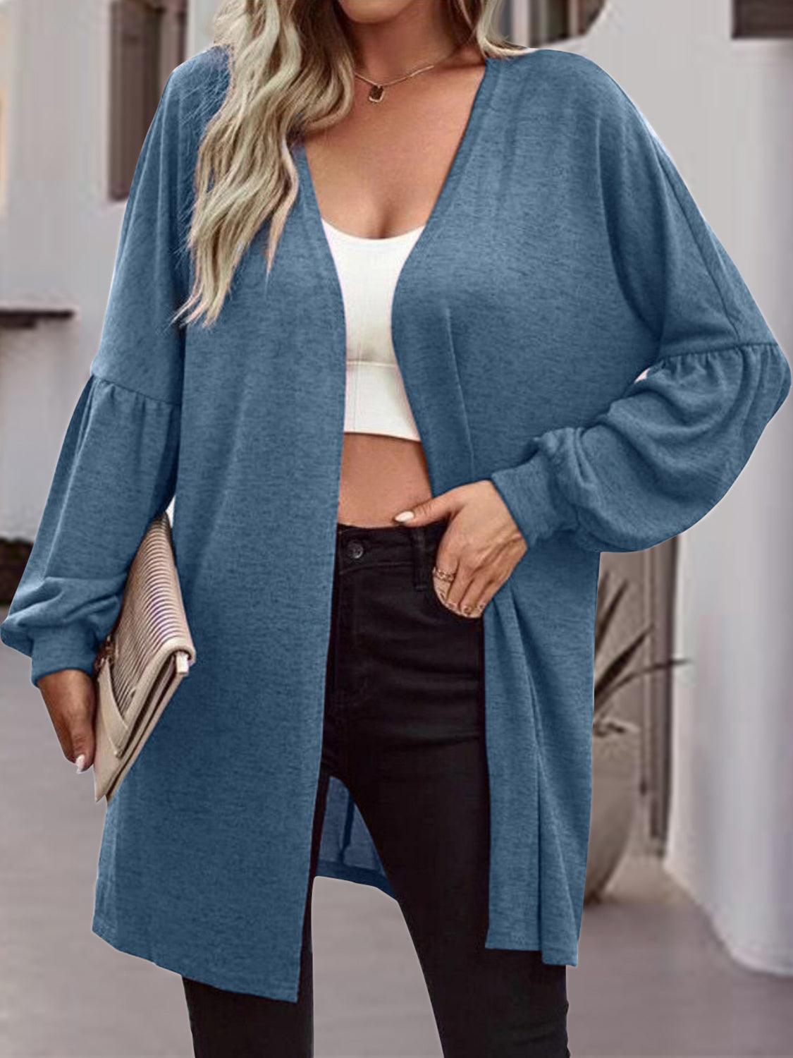 Open Front Long Sleeve Cardigan Carauana Store