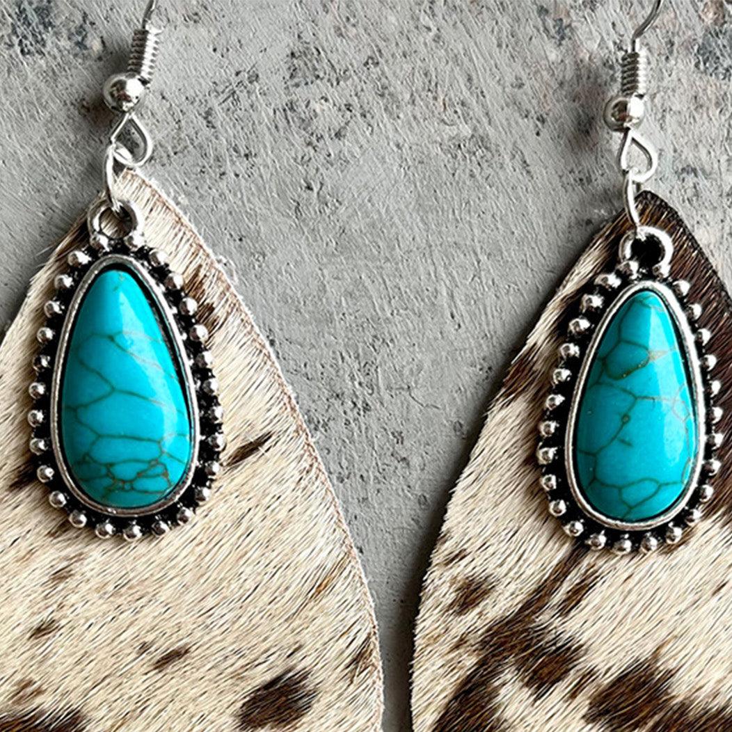 Artificial Turquoise Teardrop Earrings Carauana Store