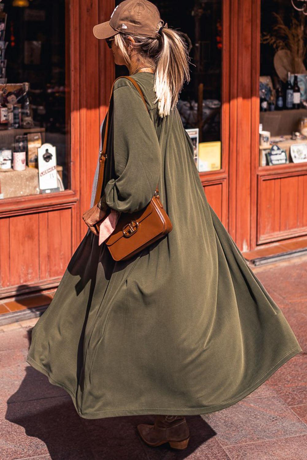 Round Neck Long Sleeve Cardigan Carauana Store