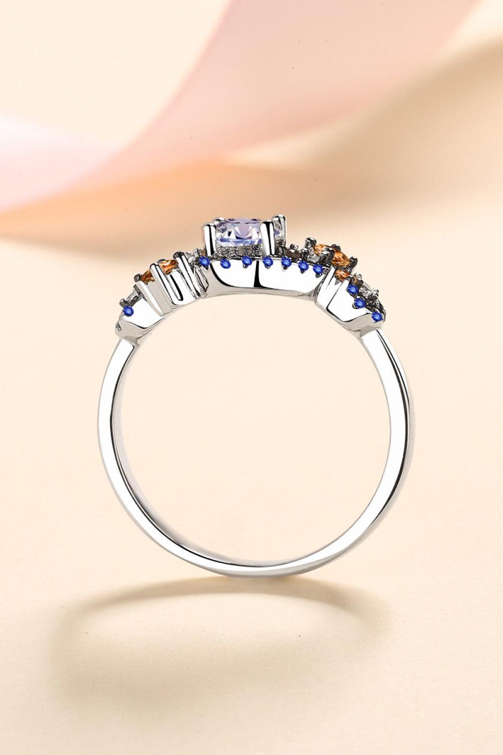 Moissanite Contrast 925 Sterling Silver Ring Carauana Store