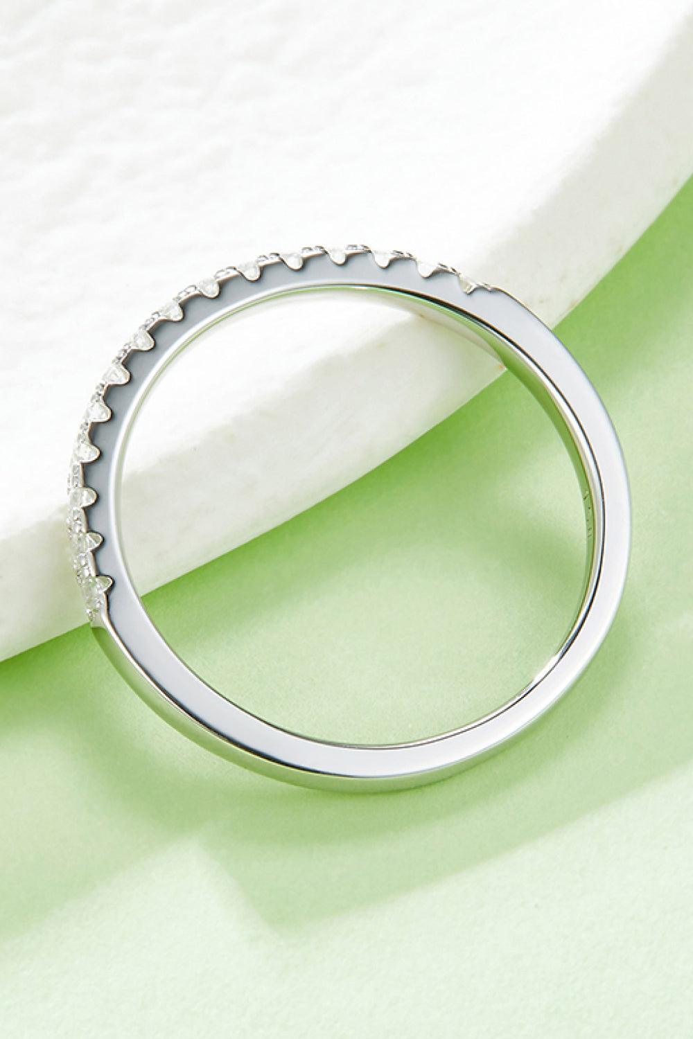 Moissanite Platinum-Plated Half-Eternity Ring Carauana Store