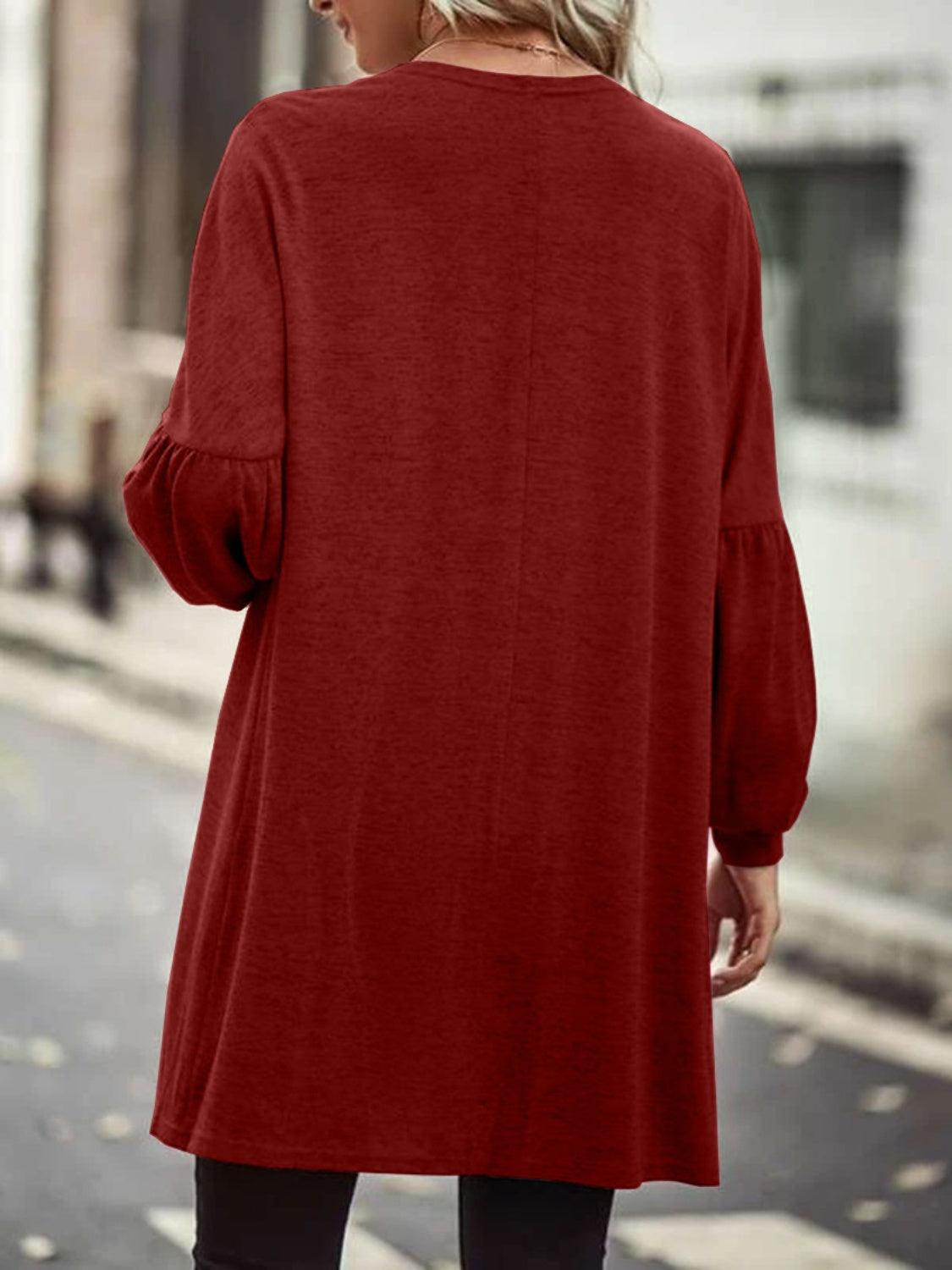 Open Front Long Sleeve Cardigan Carauana Store