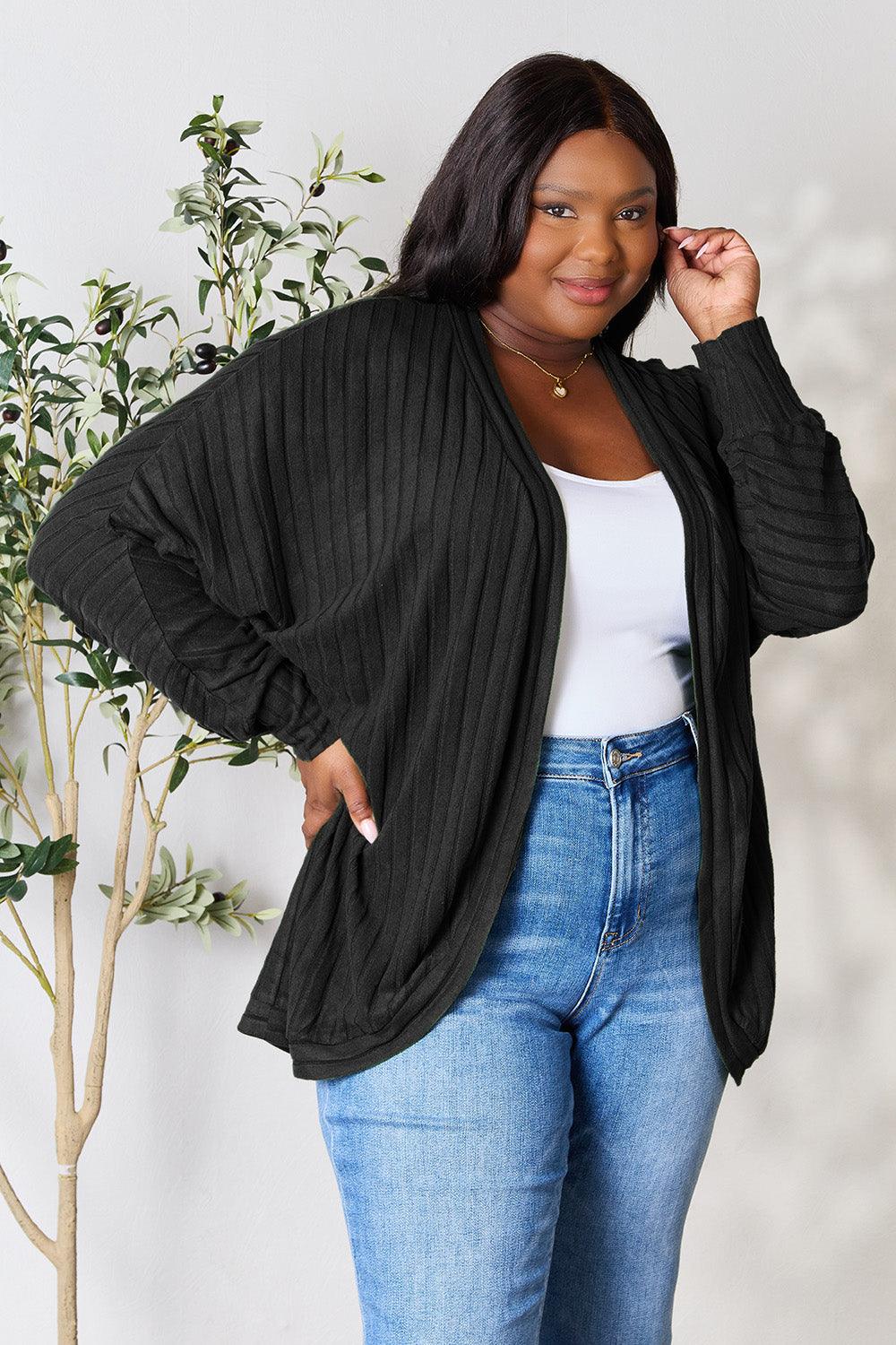 Basic Bae Full Size Ribbed Cocoon Cardigan Carauana Store