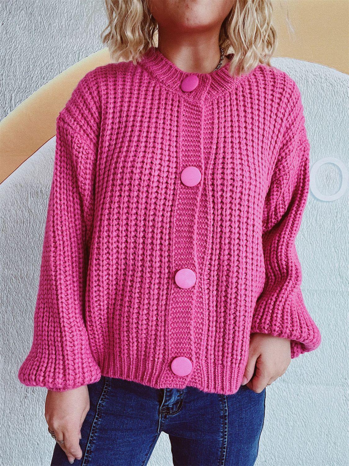 Button Up Long Sleeve Cardigan Carauana Store