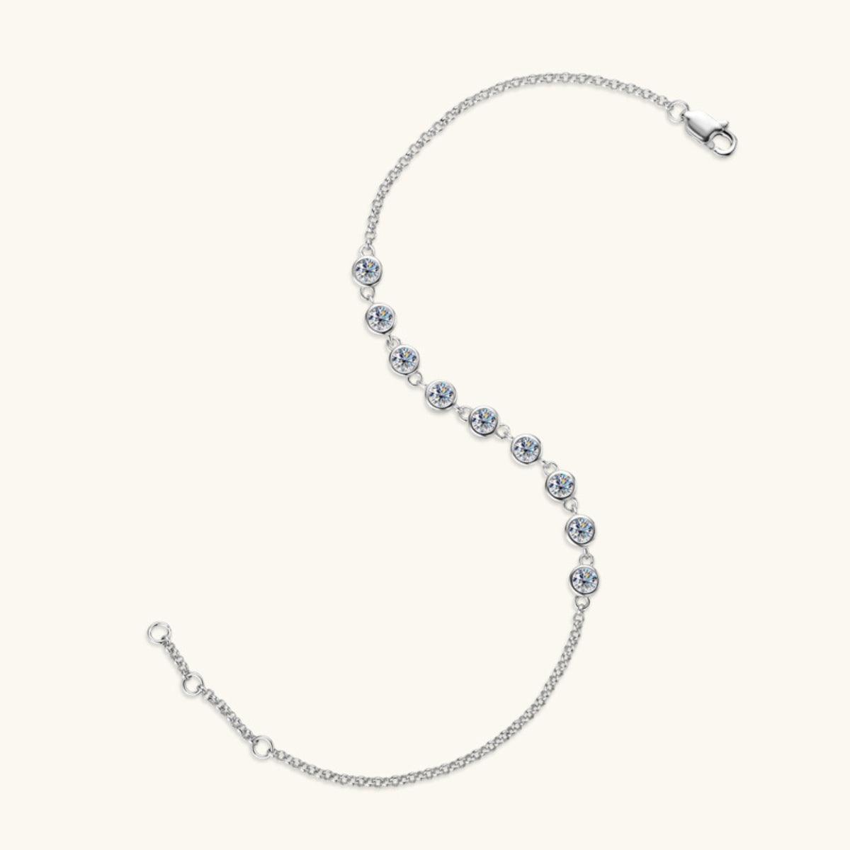 Inlaid Moissanite 925 Sterling Silver Bracelet Carauana Store