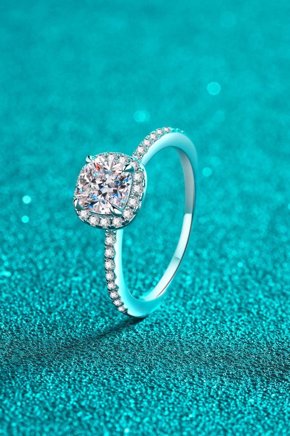 1 Carat Moissanite 925 Sterling Silver Halo Ring Carauana Store