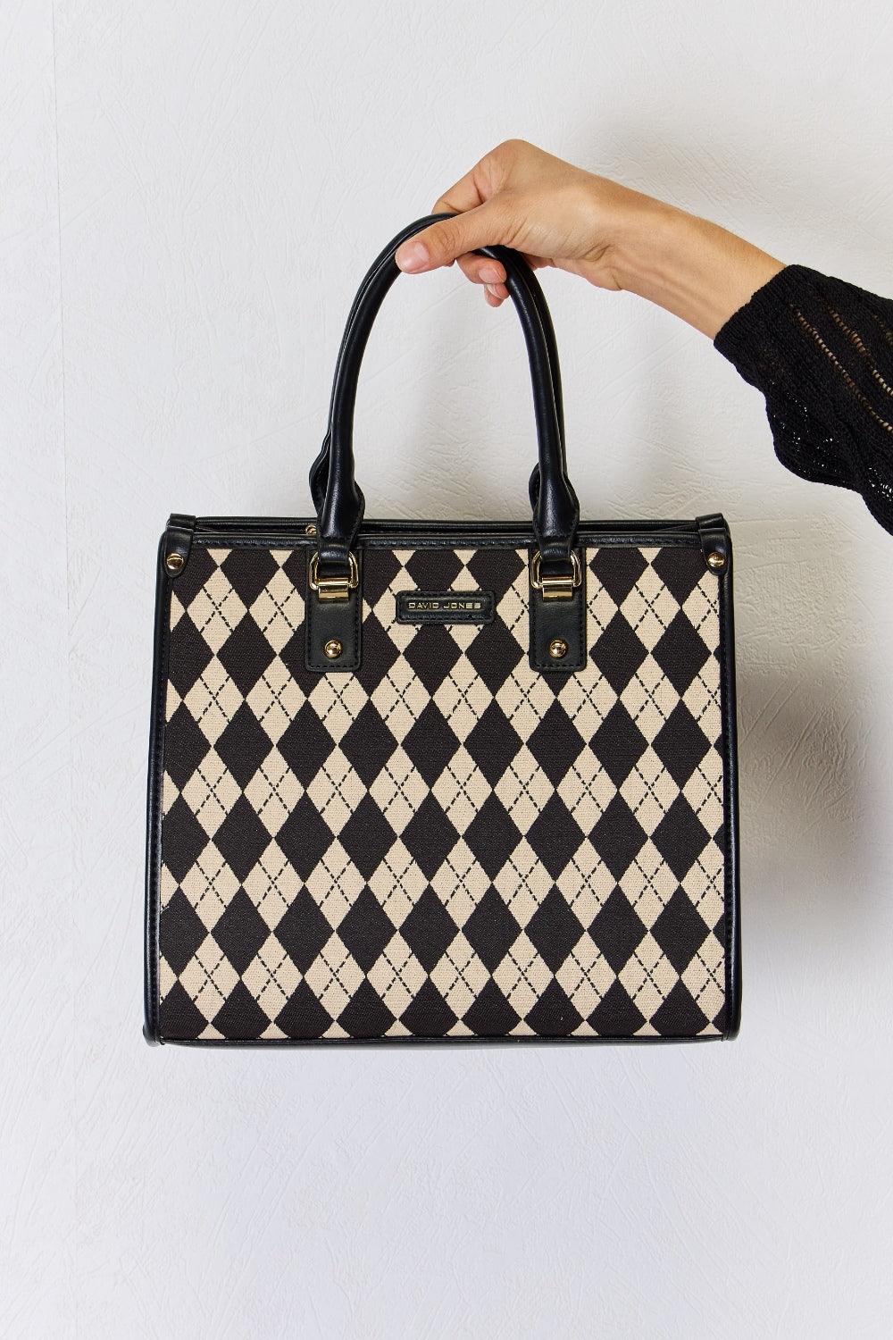 David Jones Argyle Pattern PU Leather Handbag Carauana Store