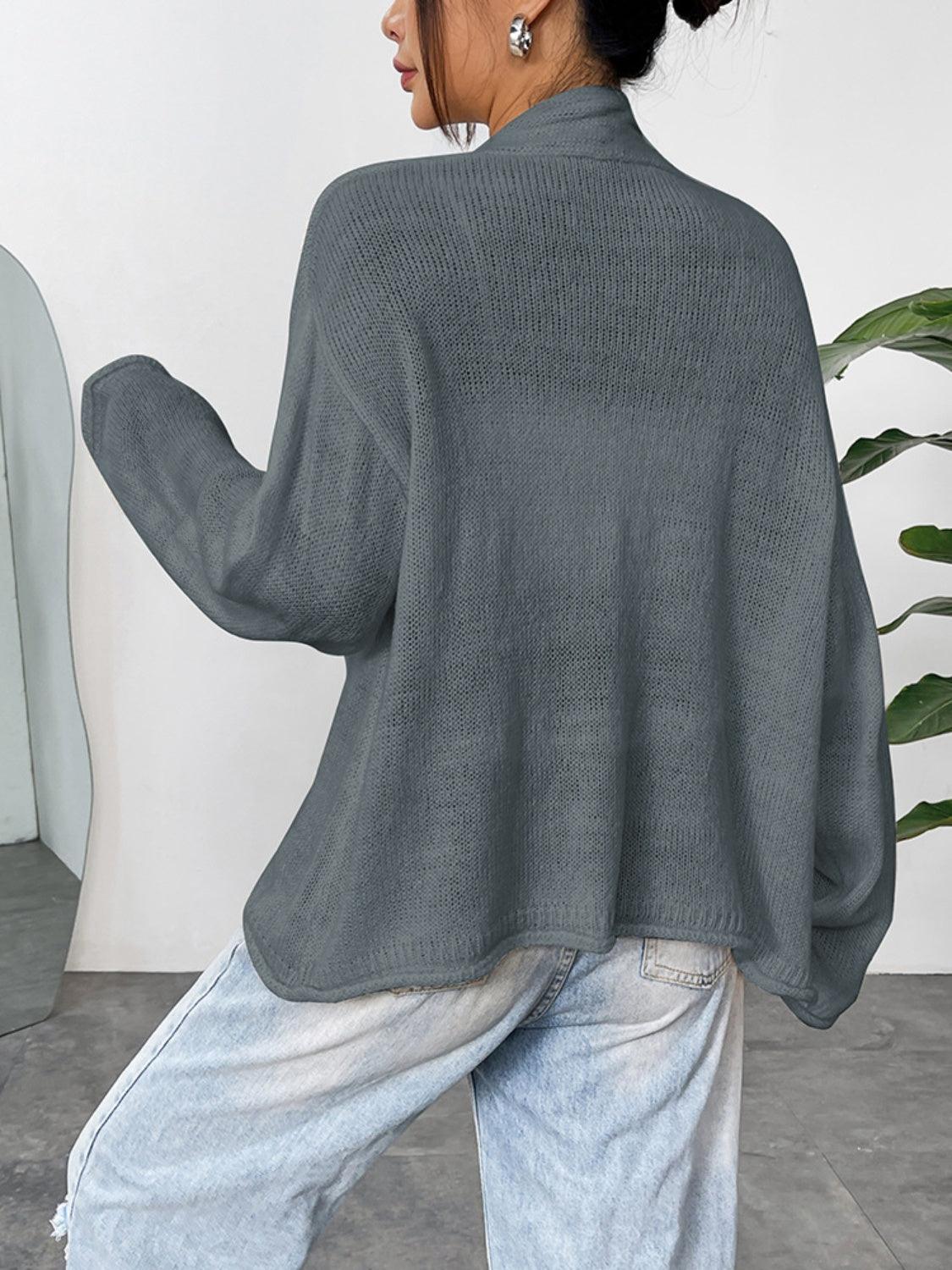 Open Front Dropped Shoulder Cardigan Carauana Store