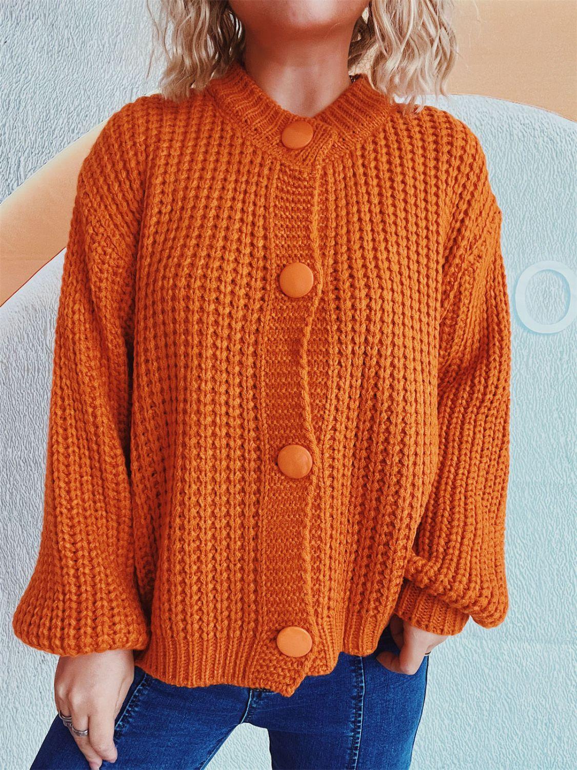 Button Up Long Sleeve Cardigan Carauana Store