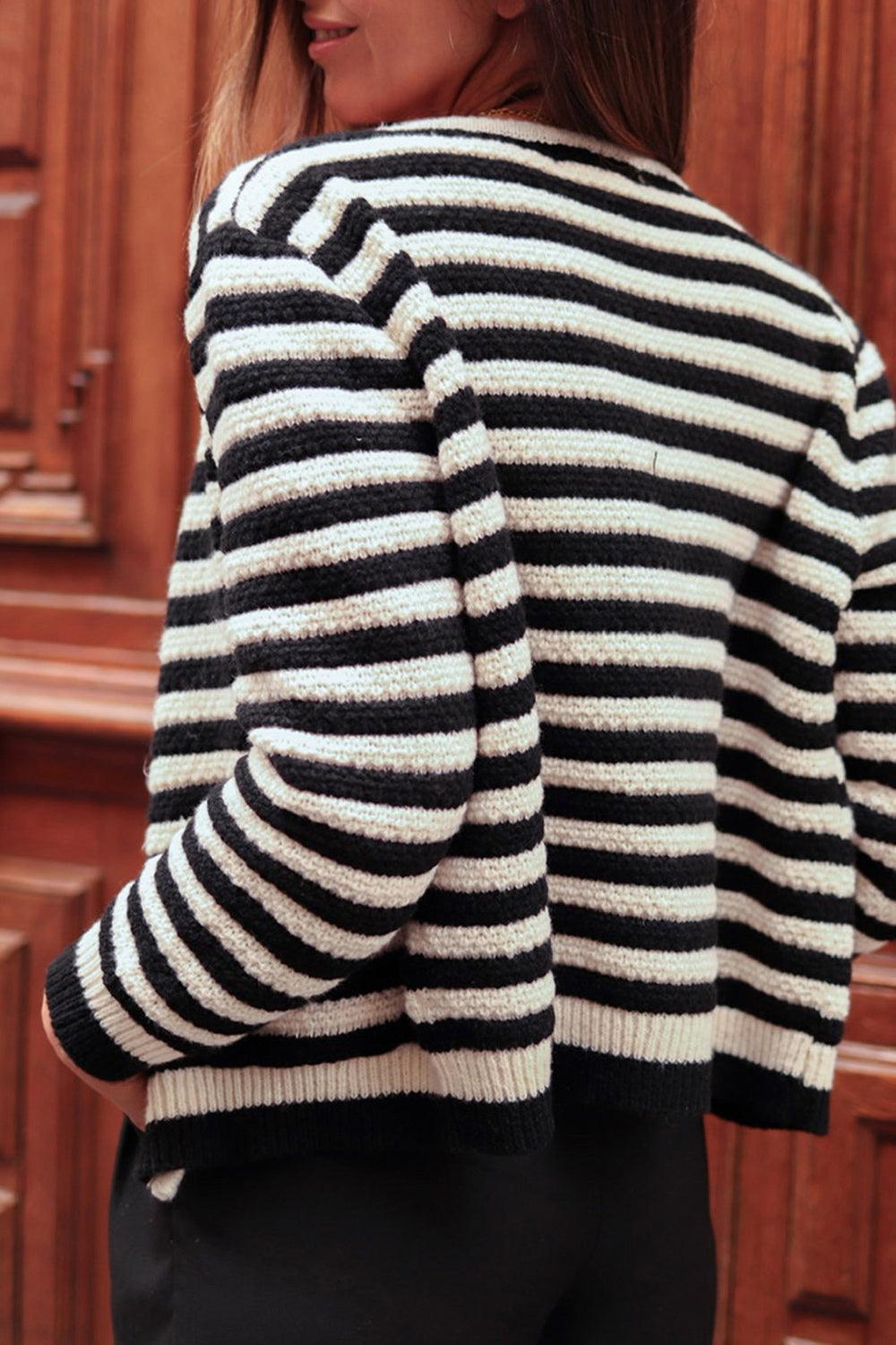 Striped Button Down Cardigan Carauana Store