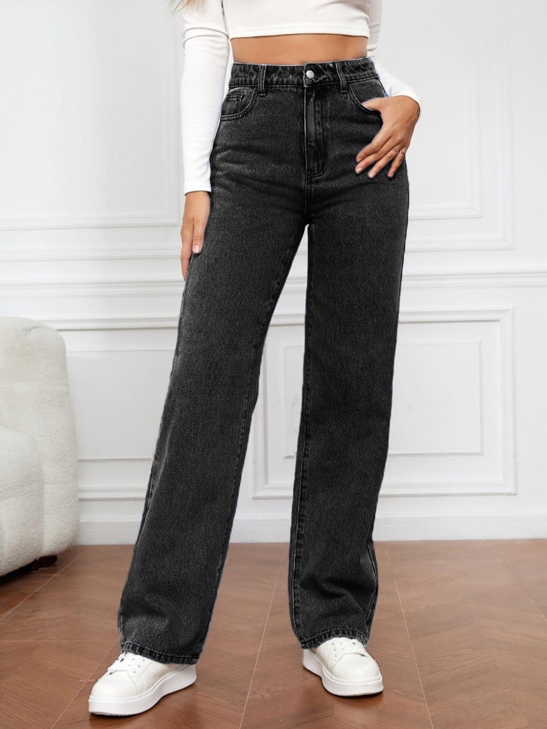 High Waist Straight Jeans Carauana Store