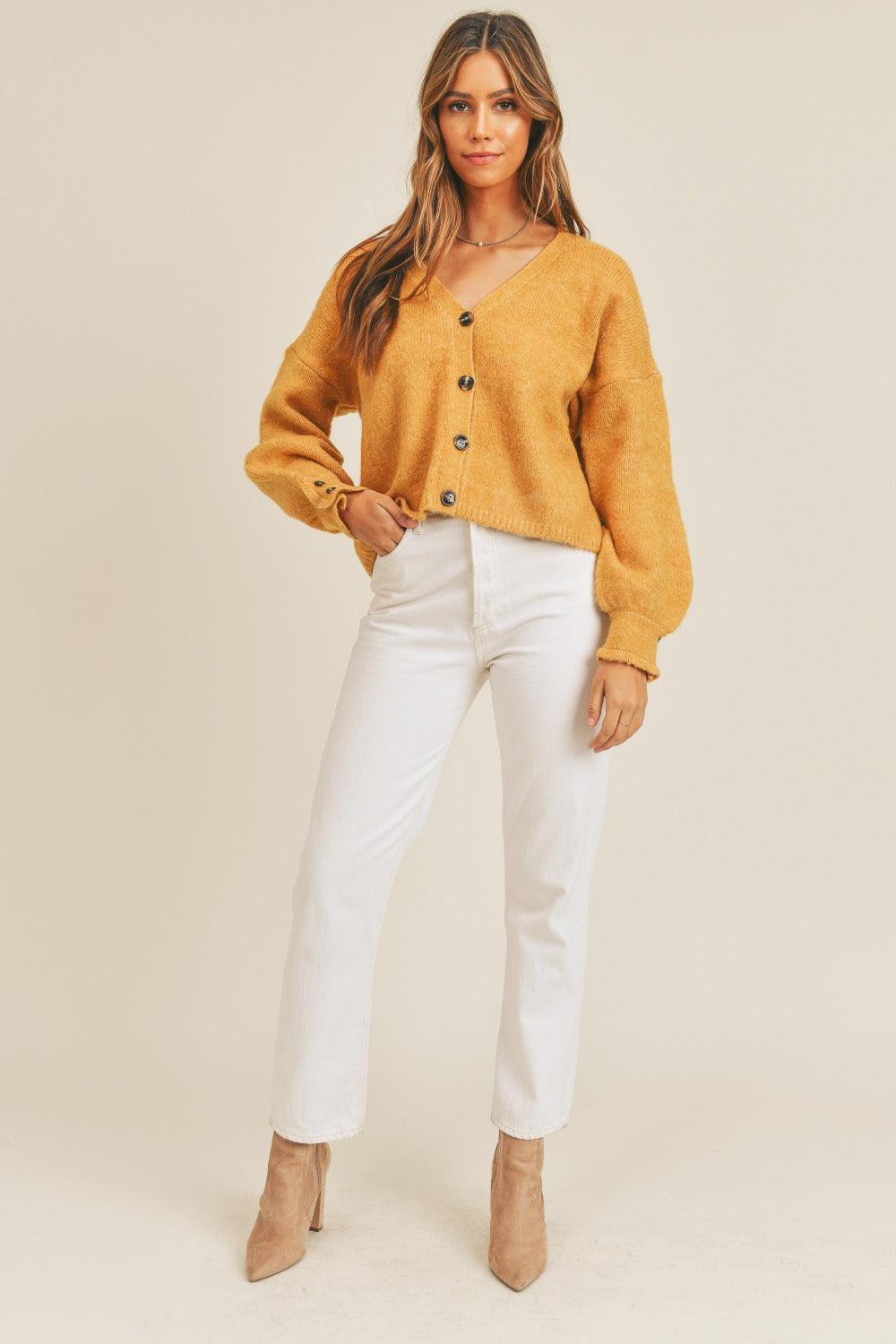 MABLE Long Sleeve Button Down Sweater Cardigan Carauana Store