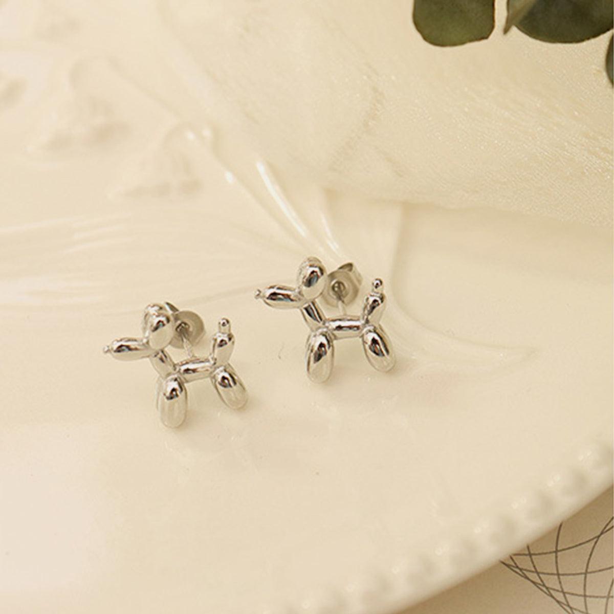 18K Gold-Plated Titanium Steel Puppy Shape Stud Earrings Carauana Store