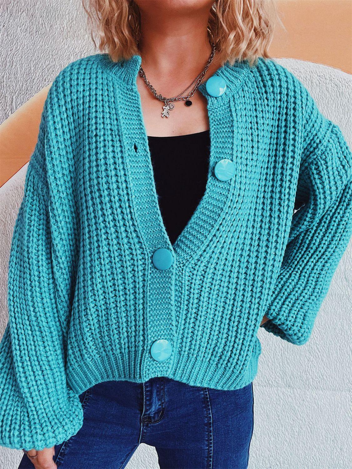 Button Up Long Sleeve Cardigan Carauana Store