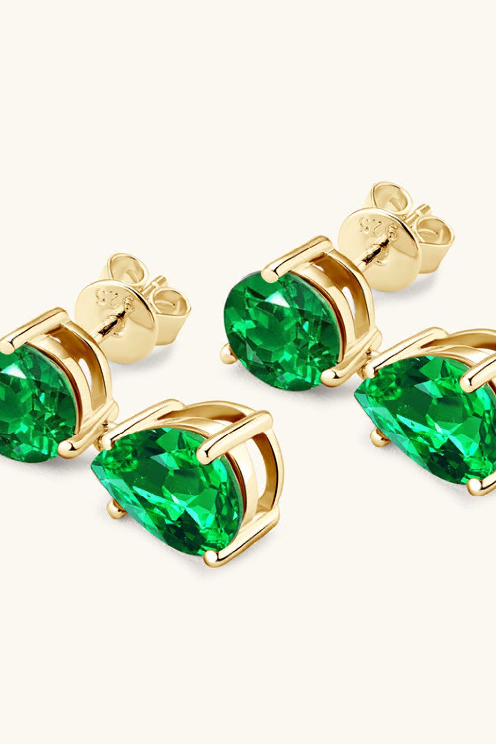 Lab-Grown Emerald Drop Earrings Carauana Store