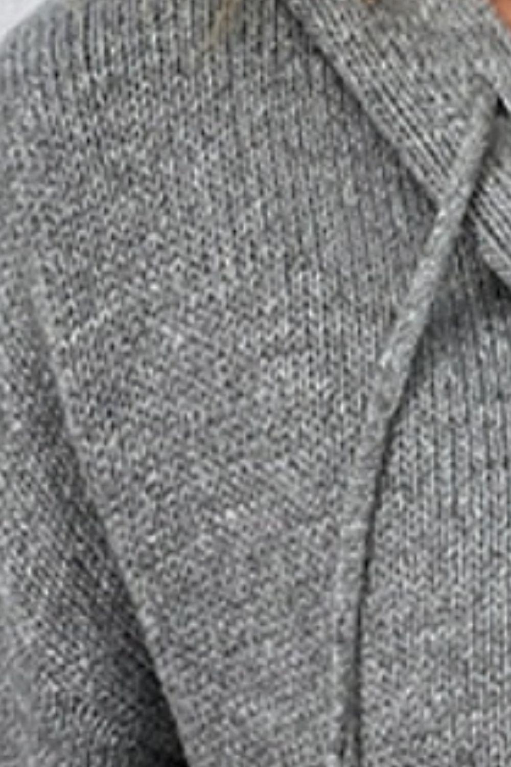 Drawstring Button Up Hooded Cardigan Carauana Store