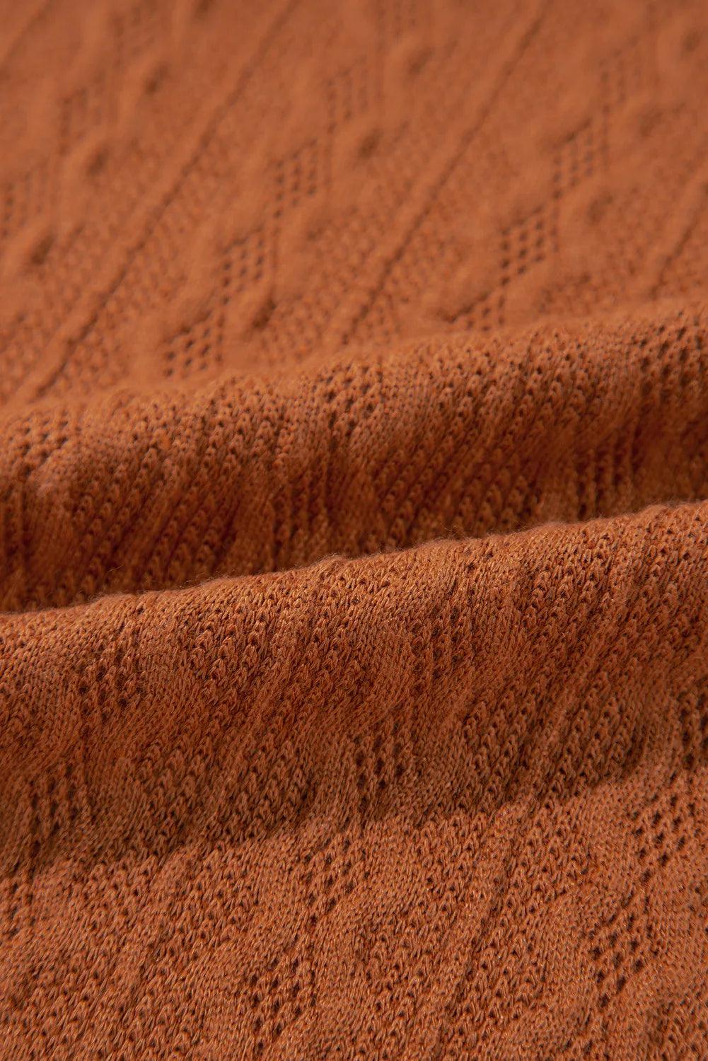 Textured Pocketed Open Front Long Sleeve Cover Up Carauana Store