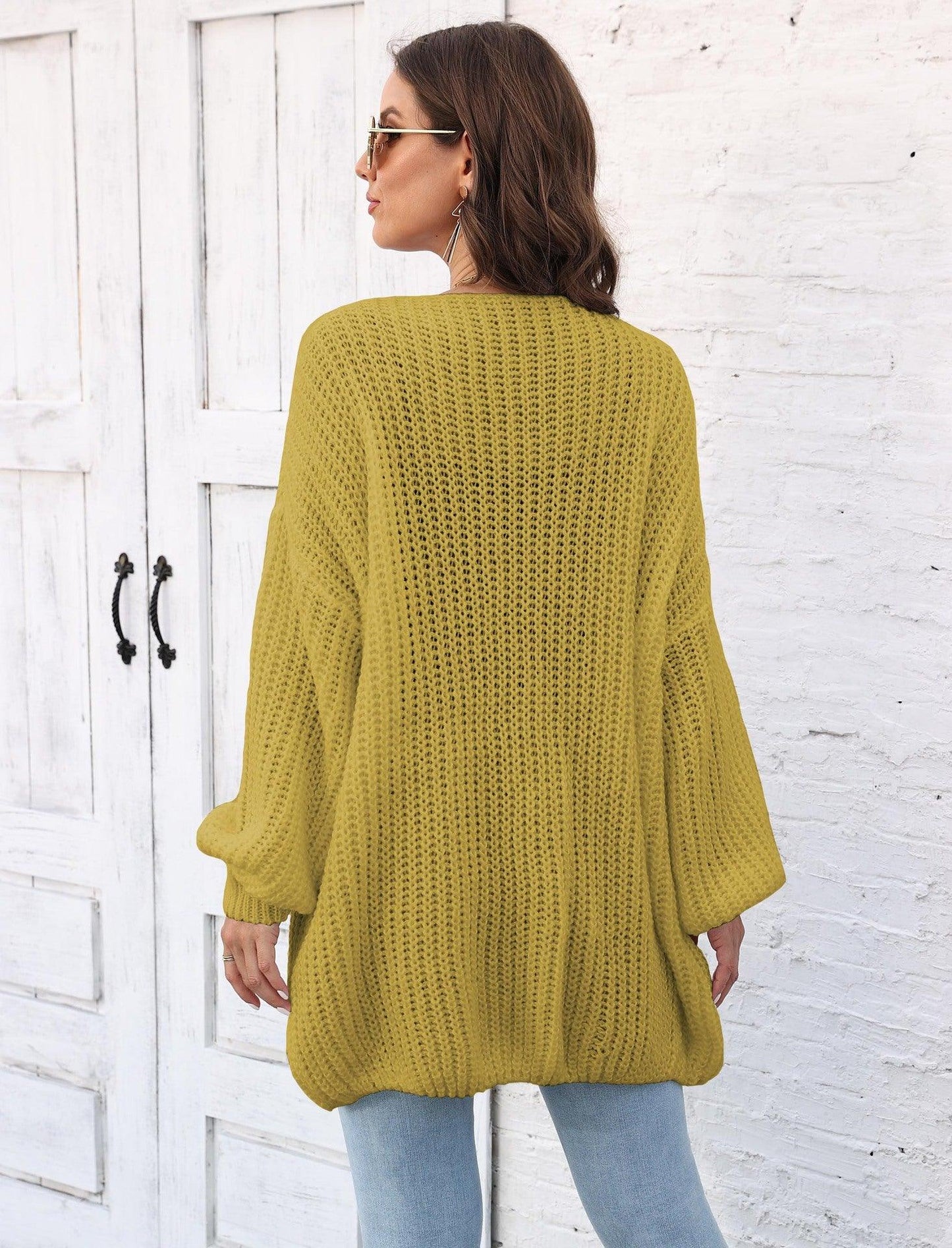 Open Front Long Sleeve Cardigan Carauana Store