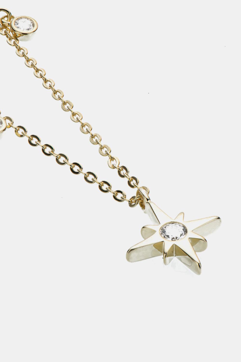Moissanite North Star Pendant 925 Sterling Silver Necklace Carauana Store