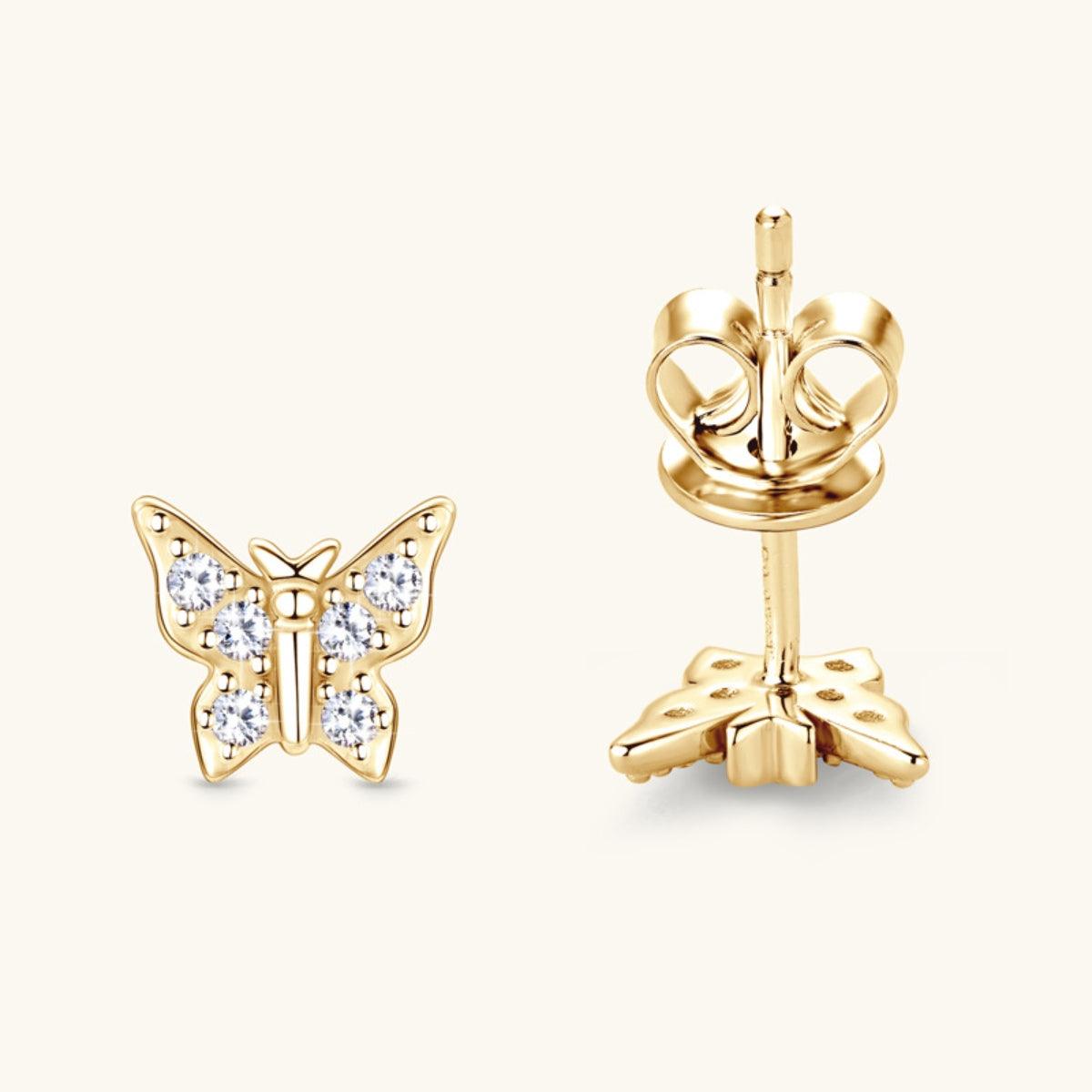 Moissanite 925 Sterling Silver Butterfly Stud Earrings Carauana Store