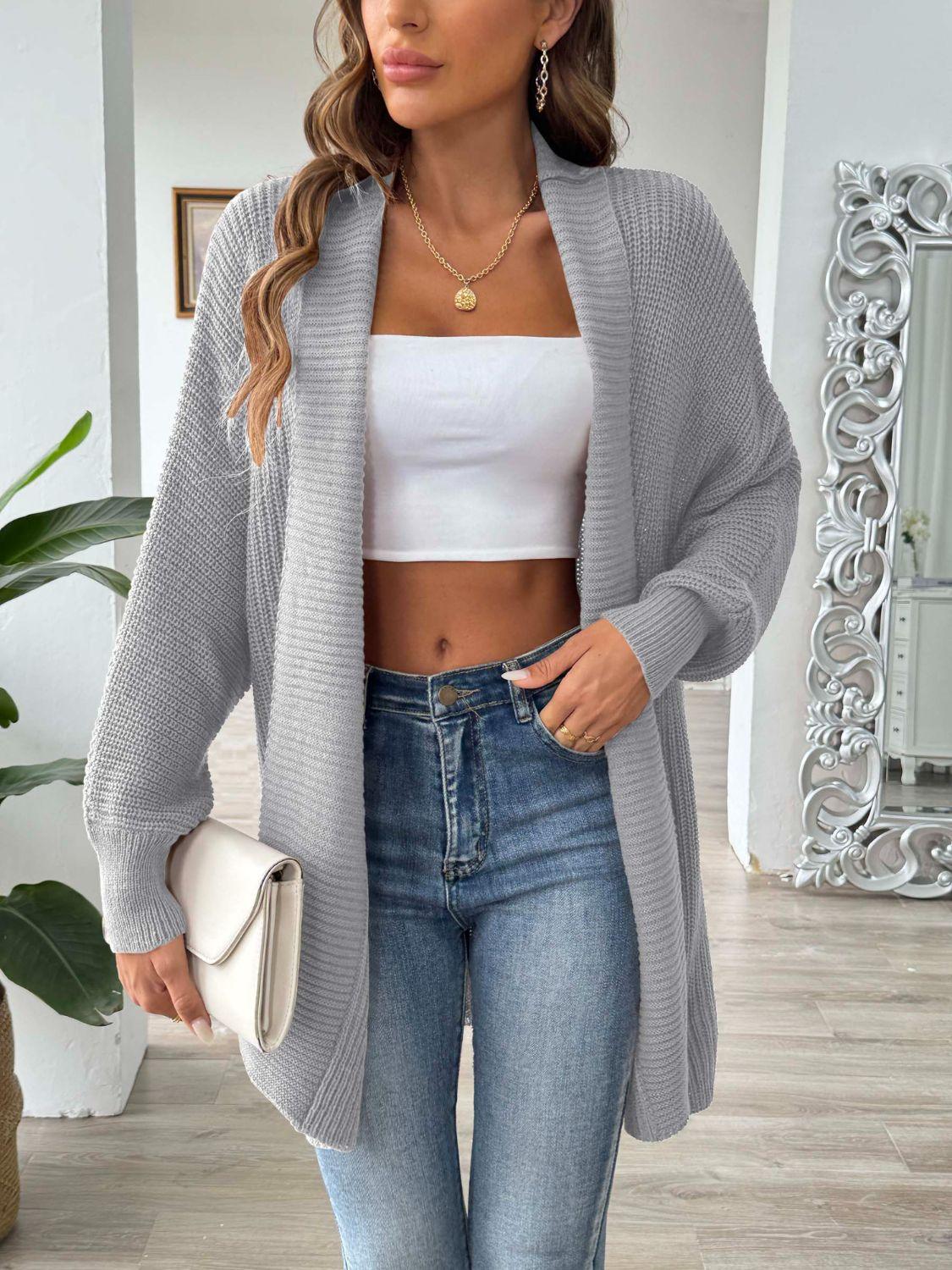 Open Front Long Sleeve Cardigan Carauana Store