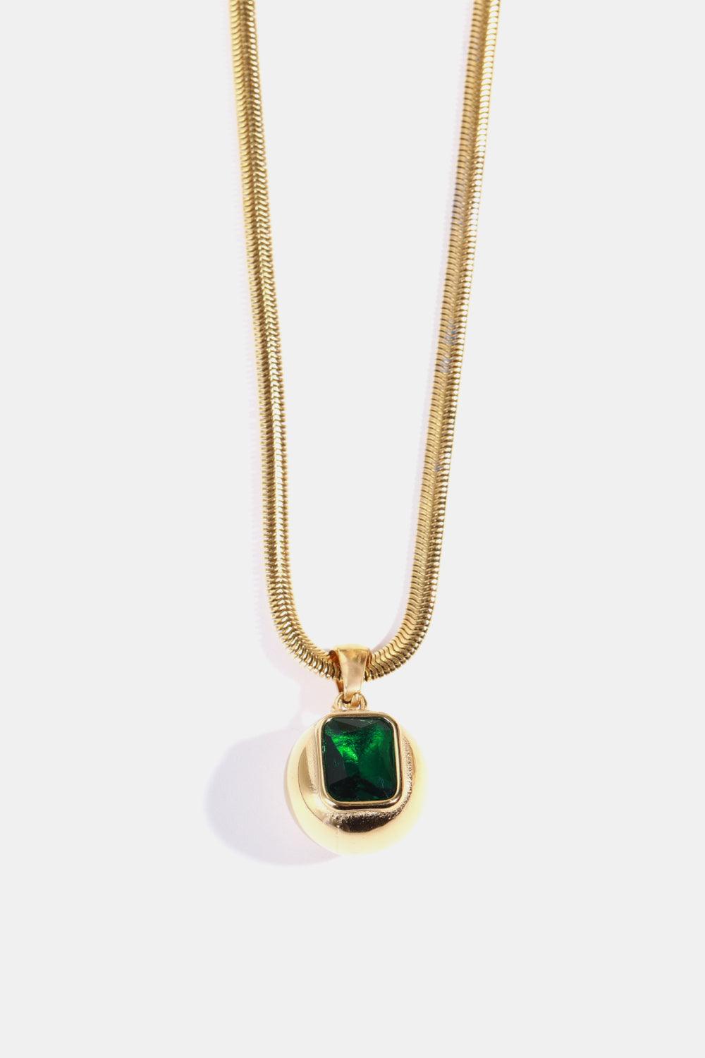 Zircon 18K Gold-Plated Geometrical Shape Pendant Necklace Carauana Store