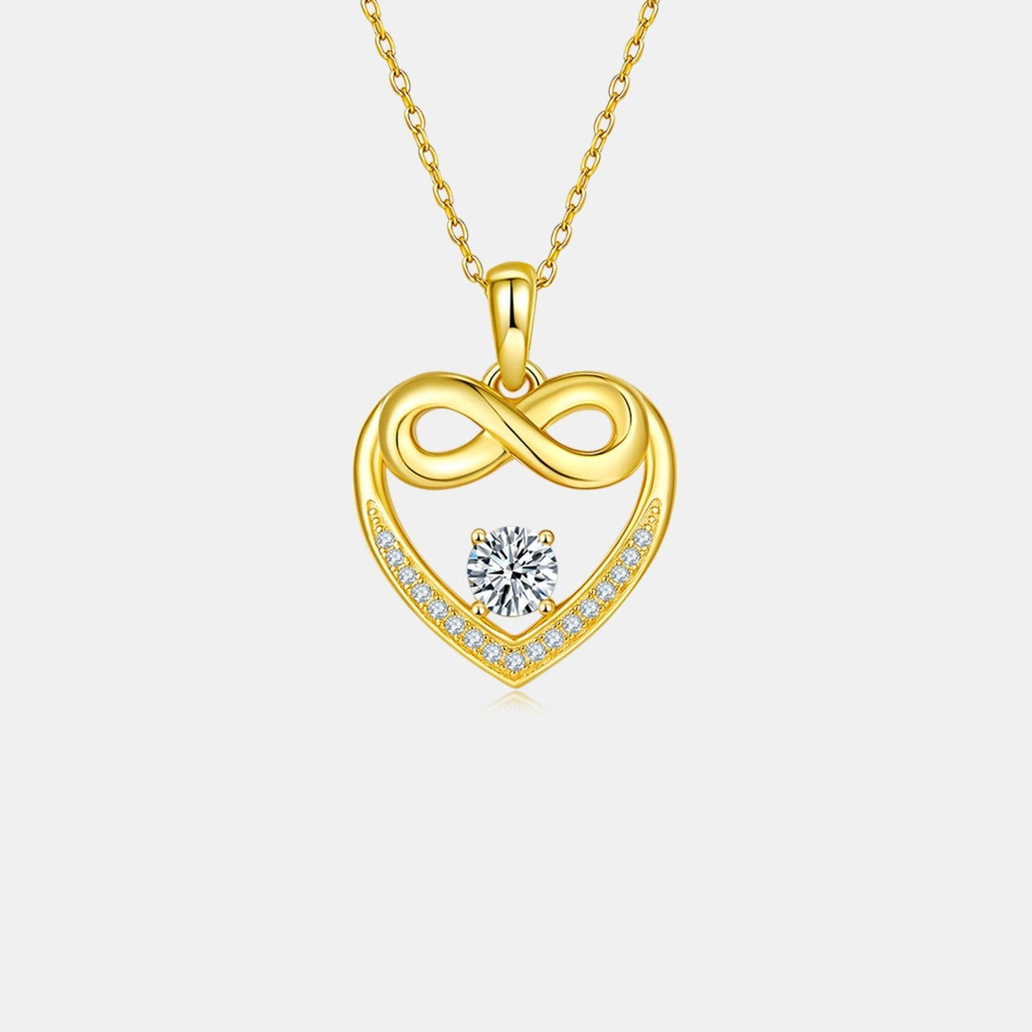 Moissanite 925 Sterling Silver Heart Necklace Carauana Store