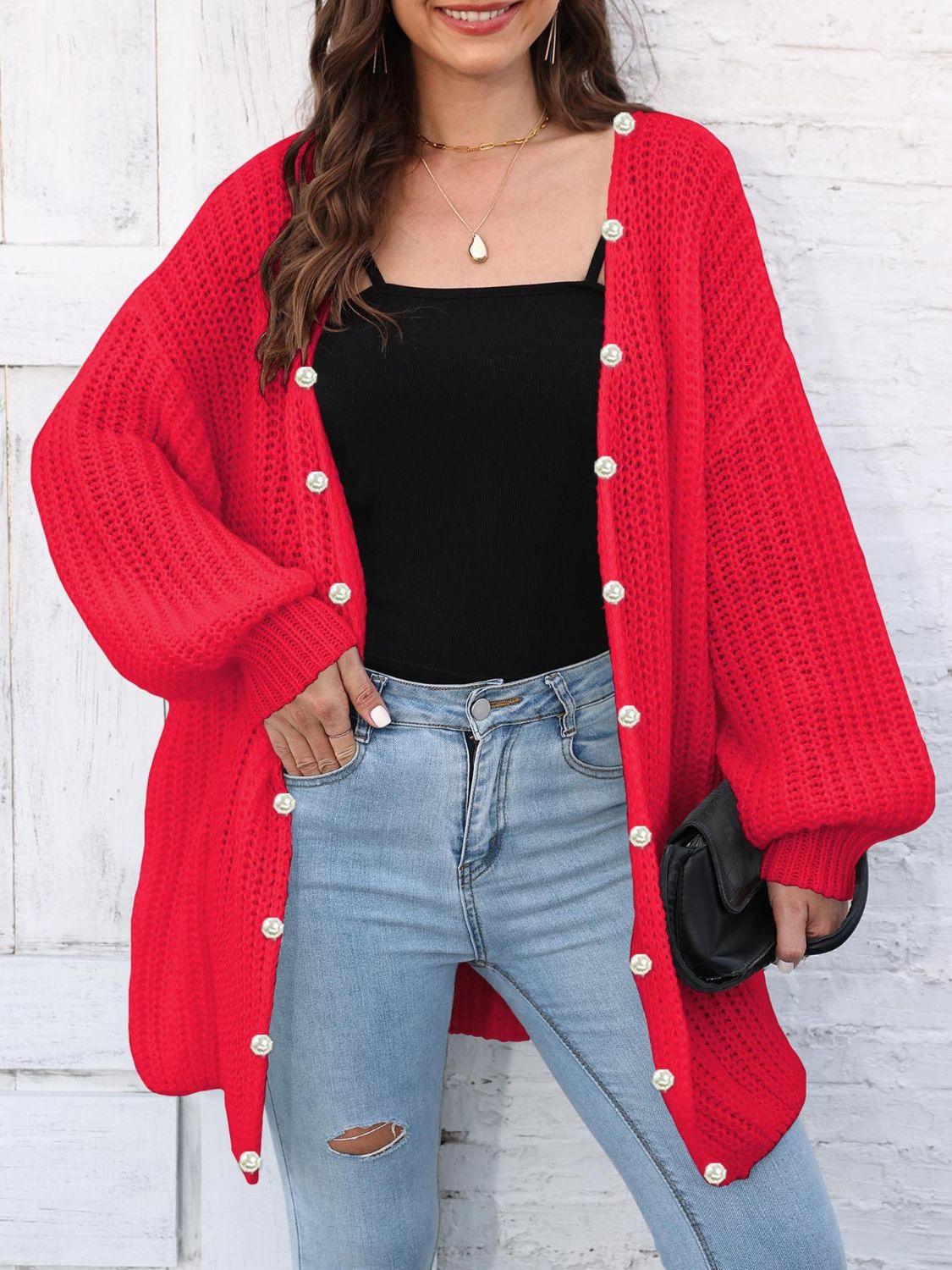 Open Front Long Sleeve Cardigan Carauana Store