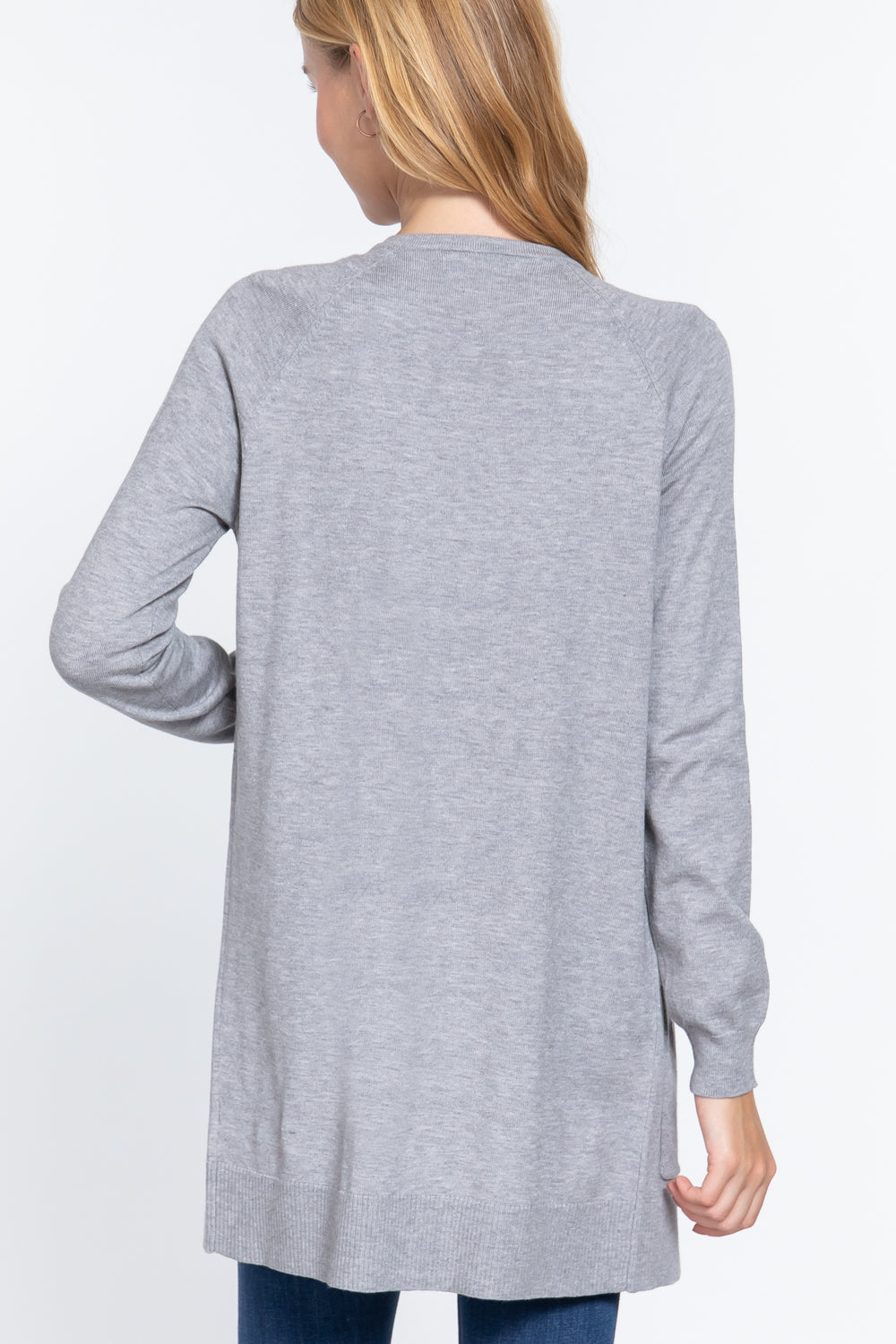 ACTIVE BASIC Open Front Long Sleeve Cardigan Carauana Store