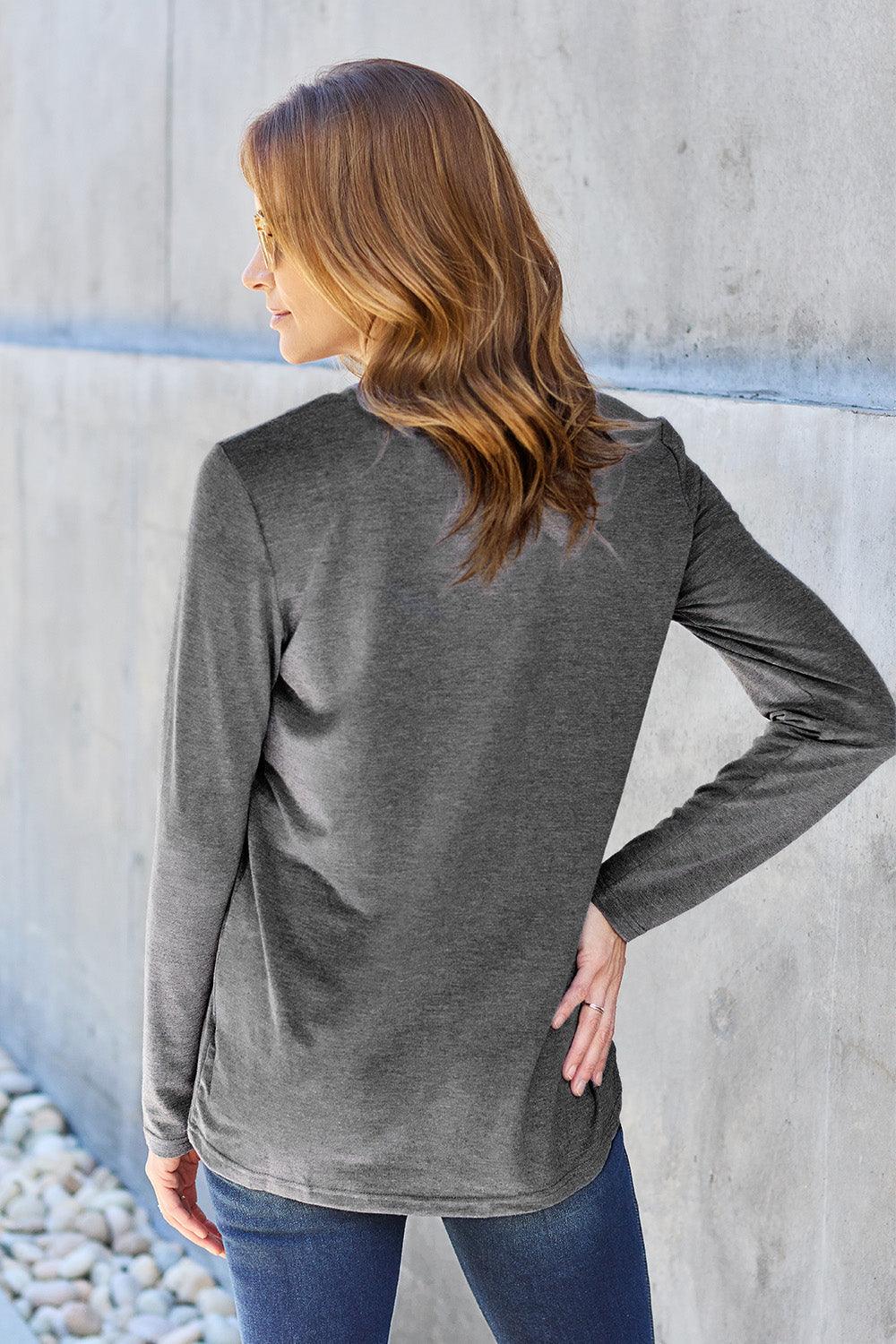 Basic Bae Full Size Round Neck Long Sleeve Top Carauana Store
