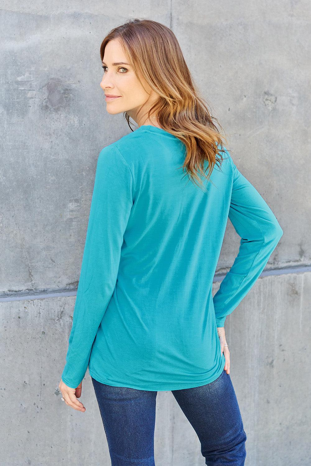 Basic Bae Full Size Round Neck Long Sleeve Top Carauana Store