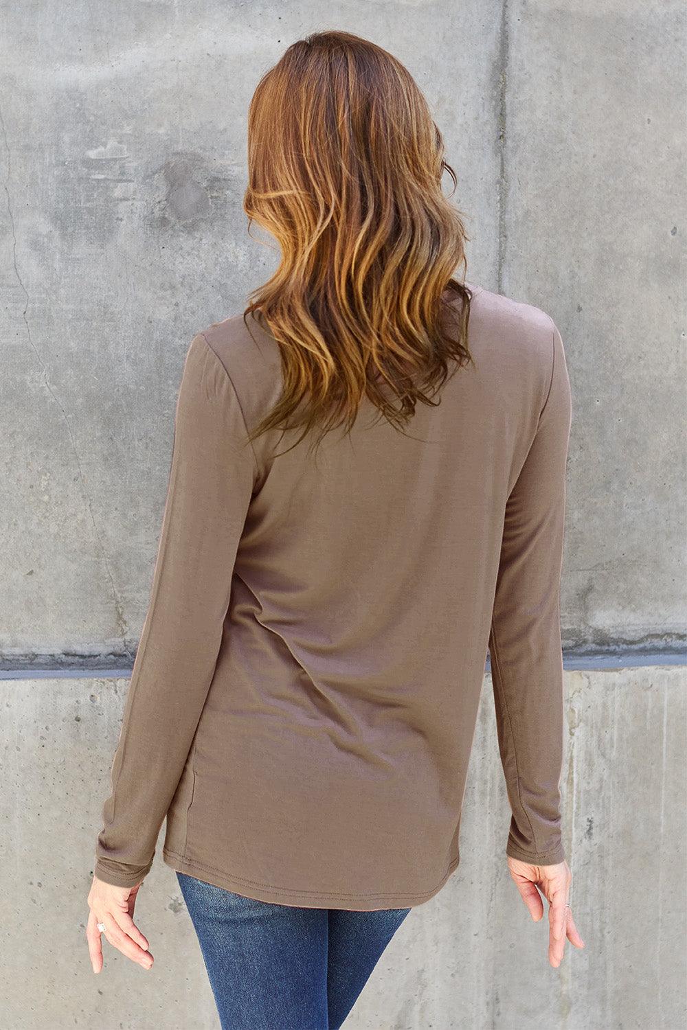 Basic Bae Full Size Round Neck Long Sleeve Top Carauana Store